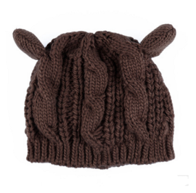 Autumn Winter Cat Ear Knit Beanie (Color: Coffee)