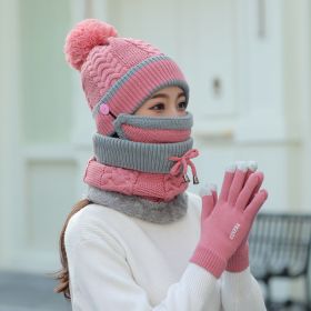 Plus velvet thick bib mask (Option: PinkGloves)