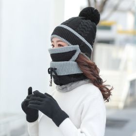Plus velvet thick bib mask (Option: BlackGloves)