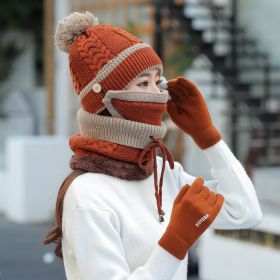 Plus velvet thick bib mask (Option: CaramelGloves)