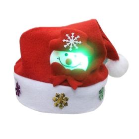 Christmas Decorations Non-woven Cartoon Applique Luminous Hat (Option: Red A-Child)