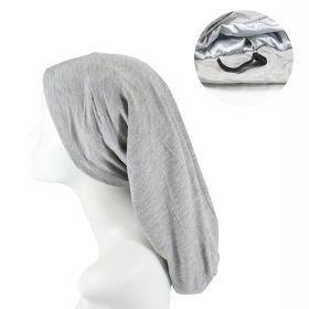 Women's Satin Satin Lined Adjustable Long Nightcap (Option: Light Gray-Adjustable)