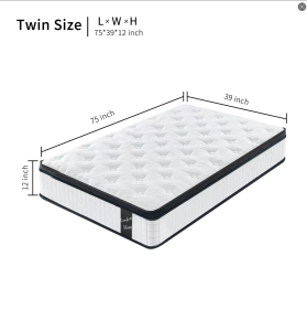 2 Inch Bagged Spring Independent Bagged Spring Memory Foam Airflow Foam High Density Foam (Option: Twin)