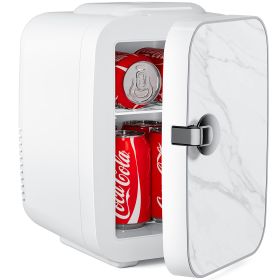 Mini Refrigerator 4L-6 Cans, Portable Compact Refrigerator Skincare, Food And Beverage (Color: White)