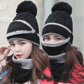 Plus velvet thick bib mask (Option: Dark black)