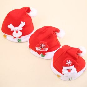 Christmas Decorations Non-woven Cartoon Applique Luminous Hat (Option: Red set-Child)
