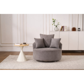 LY-031WH SWIVEL COMPRESSION CHAIR Single-seat Compression Chair, Crochet Yarn Material, Full Sponge Compression Swivel Chair,Compression Chair For Hom (Option: Gray)