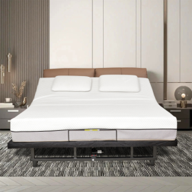 Adjustable Bed Base Frame Head And Foot Incline Quiet Motor King Size Zero Gravity (Option: Antique Black)