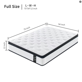 2 Inch Bagged Spring Independent Bagged Spring Memory Foam Airflow Foam High Density Foam (Option: FULL)