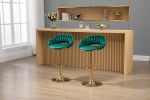 COOLMORE Swivel Bar Stools Set of 2 Adjustable Counter Height Chairs with Footrest for Kitchen, Dining Room 2PC/SET