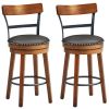 25.5-Inch 360-Degree Bar Swivel Stools with Leather Padded
