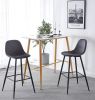 Bar Stools Set of 2, 30 Inches Velvet Barstool Modern Counter Bar Height Chair with Back, Sturdy Metal Legs & Footrests, Easy Assembly