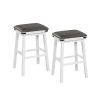 Set of 2 24/30 Inch Dining Bar Stool with Acacia Wood Frame