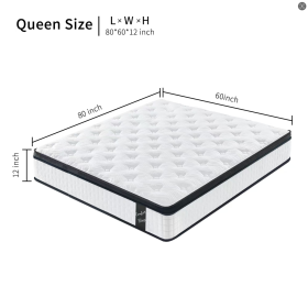 2 Inch Bagged Spring Independent Bagged Spring Memory Foam Airflow Foam High Density Foam (Option: QUEEN)