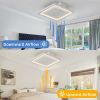 22inch Modern Leafless Ceiling Fan with Remote Control Removable and Washable, Reversible Motor