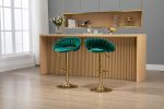 COOLMORE Swivel Bar Stools Set of 2 Adjustable Counter Height Chairs with Footrest for Kitchen, Dining Room 2PC/SET