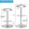 Modern Swivel Adjustable Height Bar Stool with Footrest