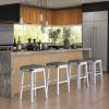 Set of 2 24/30 Inch Dining Bar Stool with Acacia Wood Frame